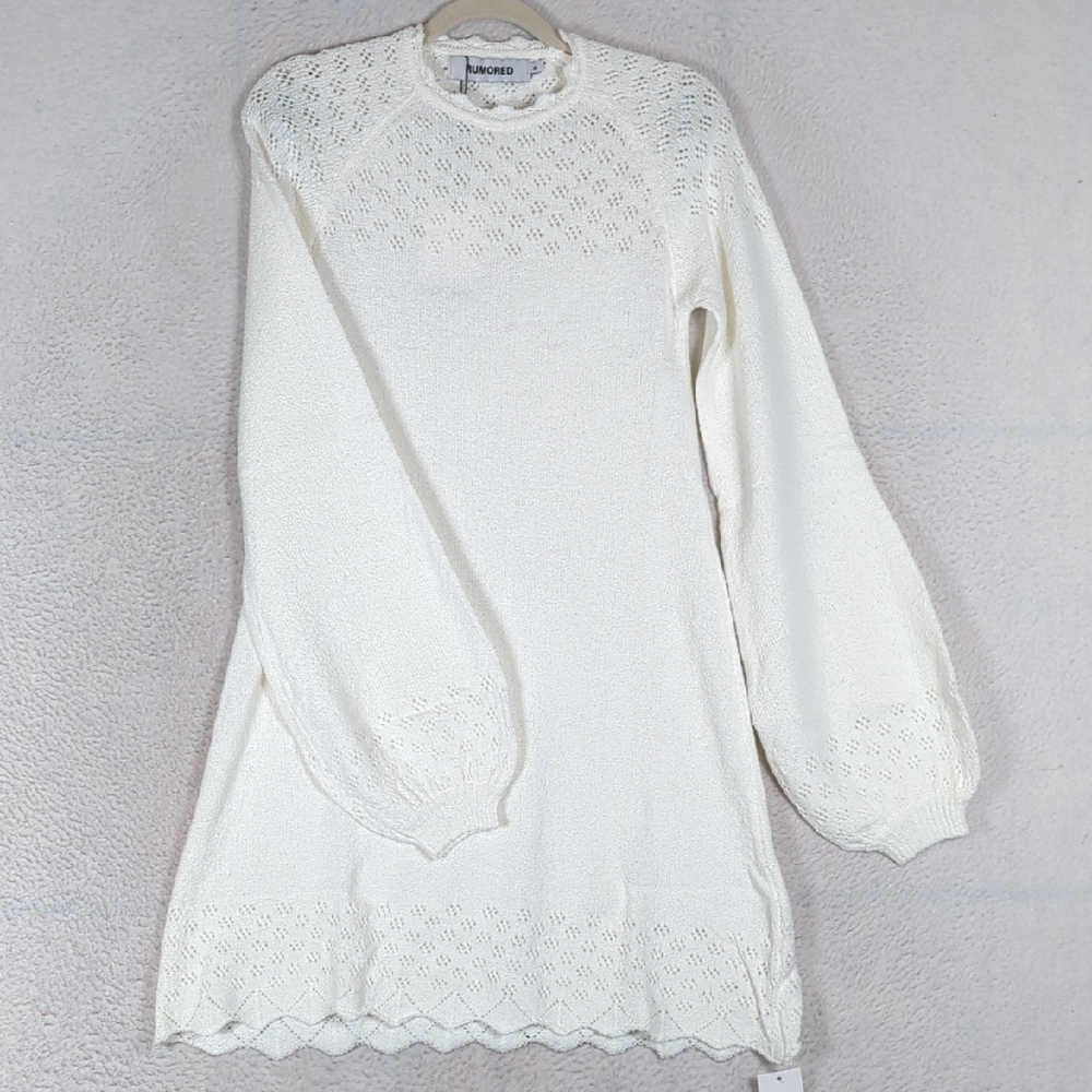 Rumored Women's White Vermont Cottage‎ Boho Mini Dress Size M